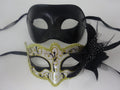 Quality Black and Gold Swirl Pair of Couples His and Hers Masquerade Masks