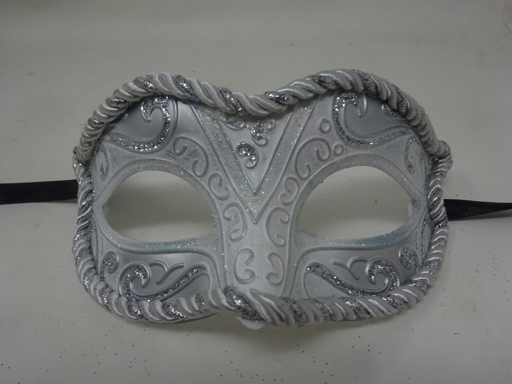 White and Silver Masquerade Mask